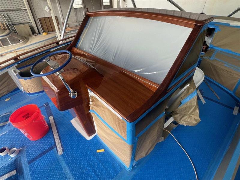 Hull #9 - Helm in finish clearcoat photo copyright Michael Rybovich & Sons taken at  and featuring the Fishing boat class