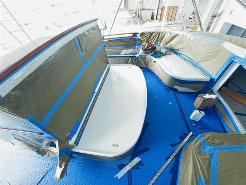 Hull #9 - Final bridge seat assembly photo copyright Michael Rybovich & Sons taken at  and featuring the Fishing boat class