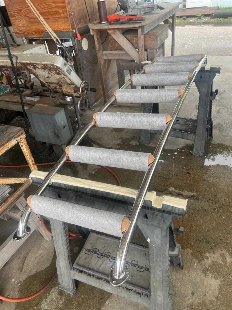 Hull #9 - Bridge ladder fabrication complete photo copyright Michael Rybovich & Sons taken at  and featuring the Fishing boat class