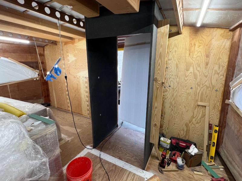 Hull #11 - Interior salon bulkhead installation photo copyright Michael Rybovich & Sons taken at  and featuring the Fishing boat class