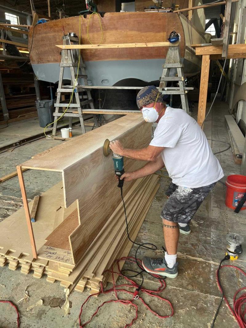Hull #12 - Glenn assembling bulkheads photo copyright Michael Rybovich & Sons taken at  and featuring the Fishing boat class