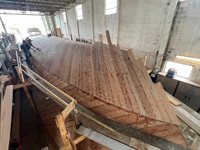 Hull #12 - 3rd Bottom layer forward photo copyright Michael Rybovich & Sons taken at  and featuring the Fishing boat class