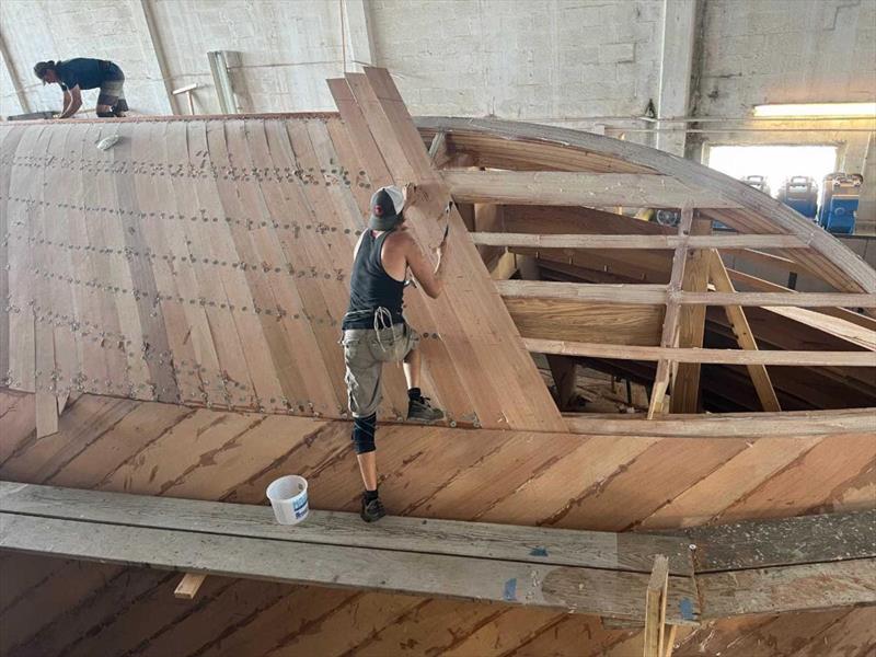 Hull #12 - Flipper on the first bottom layer - photo © Michael Rybovich & Sons
