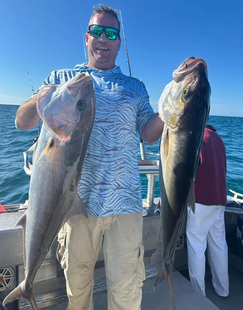 Amberjack are on the chew offshore and giving D.I. Point Fishing Charter clients a serious workout photo copyright Fisho's Tackle World taken at  and featuring the Fishing boat class