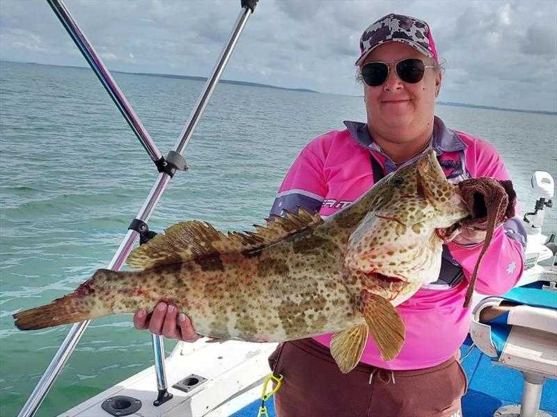 Amanda's estuary cod didn't pull as hard as they usually do - for obvious reasons - photo © Fisho's Tackle World Hervey Bay