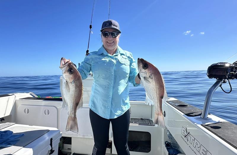 Rach put the deep drop tackle to work on the pearlies on the shelf last week in glamour conditions - photo © Fisho's Tackle World Hervey Bay