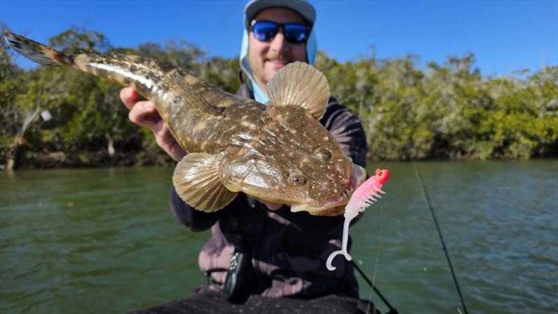 Jacko found plenty of flathead willing to pounce on softies such as the Rapala Crush City Creeper photo copyright Fisho's Tackle World Hervey Bay taken at  and featuring the Fishing boat class