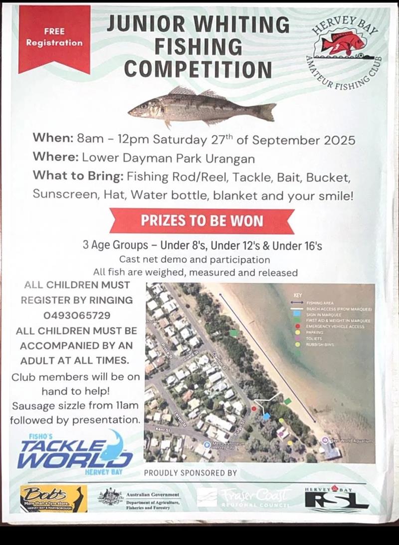 Save the 27th September for the kids to join the fun in the annual whiting comp run by HBAFC - photo © Fisho's Tackle World Hervey Bay