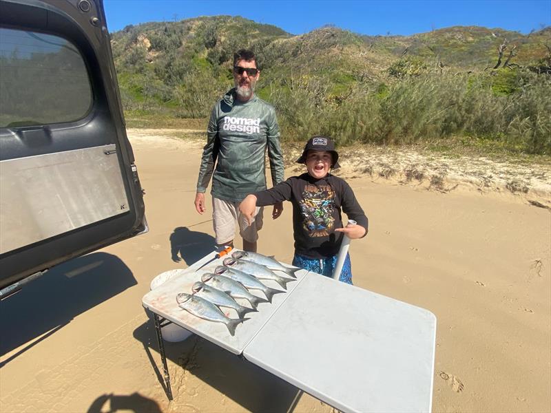 Evan Reader and his Uncle Jay had a ball whilst fishing on Fraser last weekend photo copyright Fisho's Tackle World Hervey Bay taken at  and featuring the Fishing boat class
