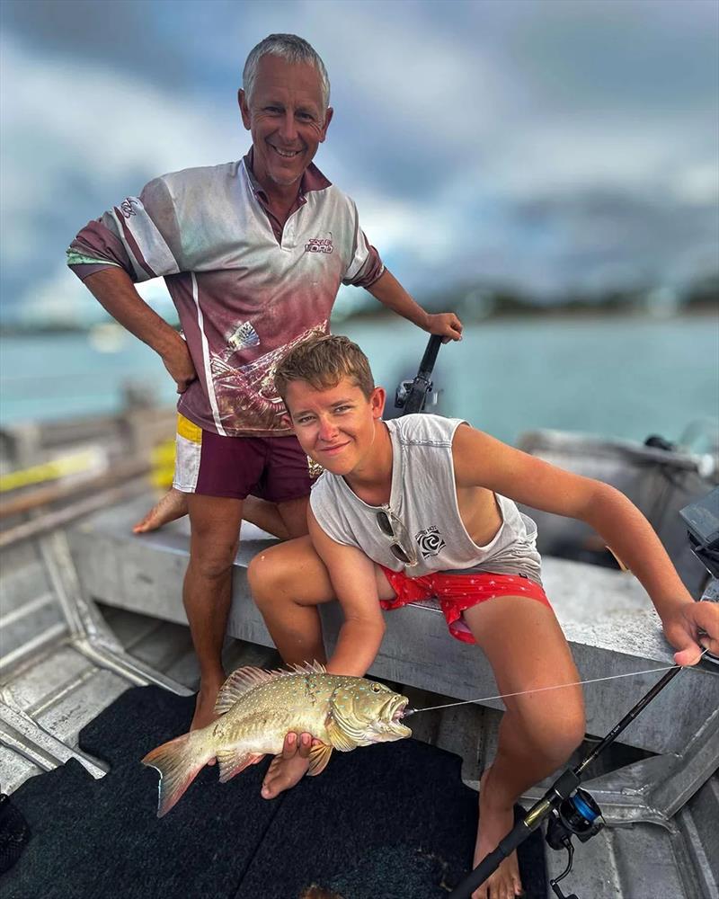 Azayah was happy to catch this trouty from a near-shore shallow reef - photo © Fisho's Tackle World Hervey Bay