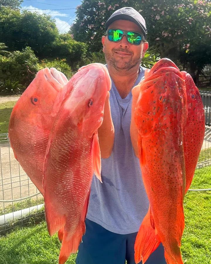 Brett snuck out wide and was rewarded with a brace of our best reefies. An opportunity for a mid-week run looks very promising - photo © Fisho's Tackle World Hervey Bay 