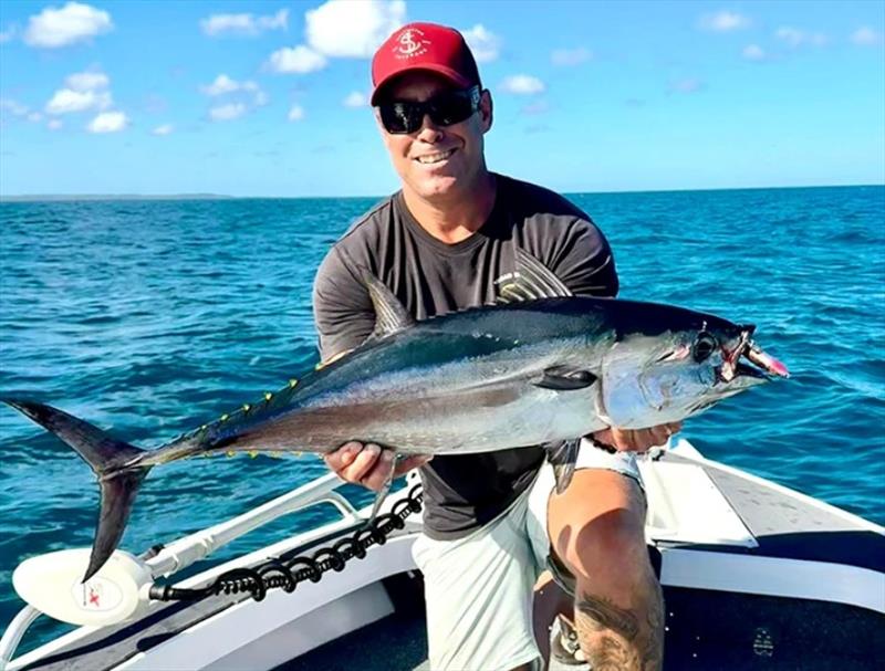 Luke left the coral trout alone for a session chasing tuna. These winds will deliver even more fish to Hervey Bay waters - photo © Fisho's Tackle World Hervey Bay