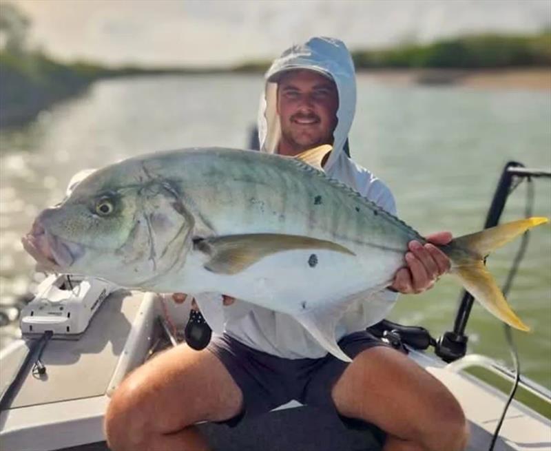 Goldies are a bonus species for straits regulars like Joe. Find them on the flats and occasionally up a creek system - photo © Fisho's Tackle World Hervey Bay