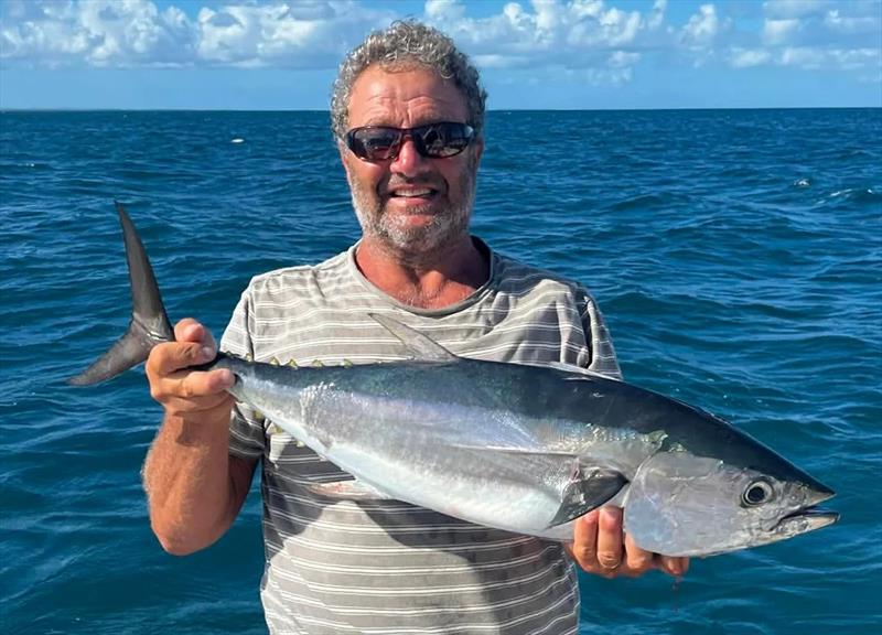 George is back up here cruising the bay again and has been into the longtails. Expect even more of these speedsters in the bay after this latest blow - photo © Fisho's Tackle World Hervey Bay
