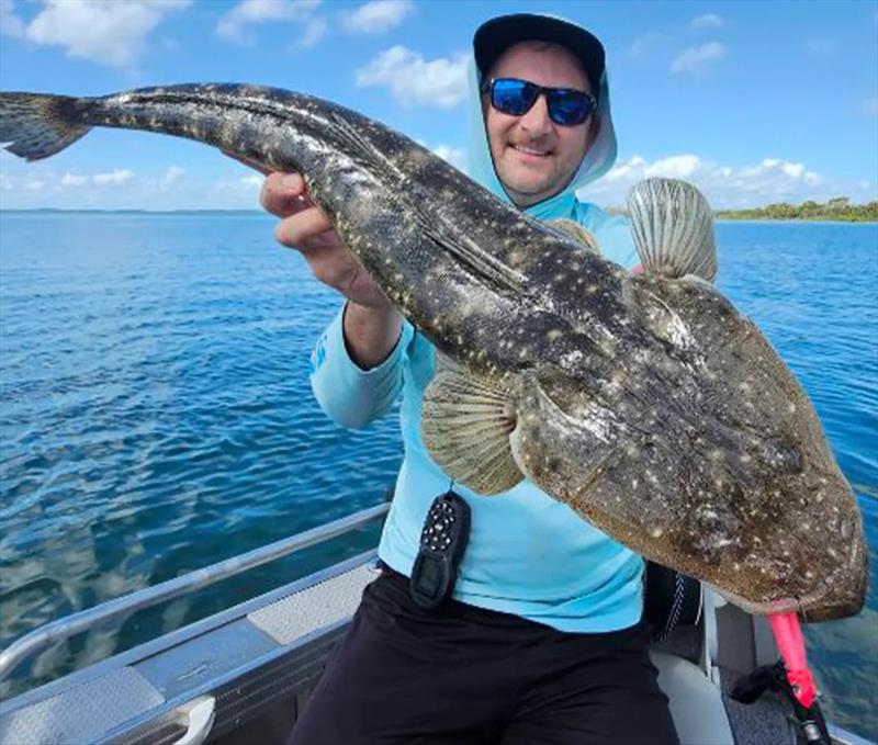 Jacko was the perfect man to test the new Arma Skip Doctor soft plastics on the local flathead population - photo © Fisho's Tackle World Hervey Bay