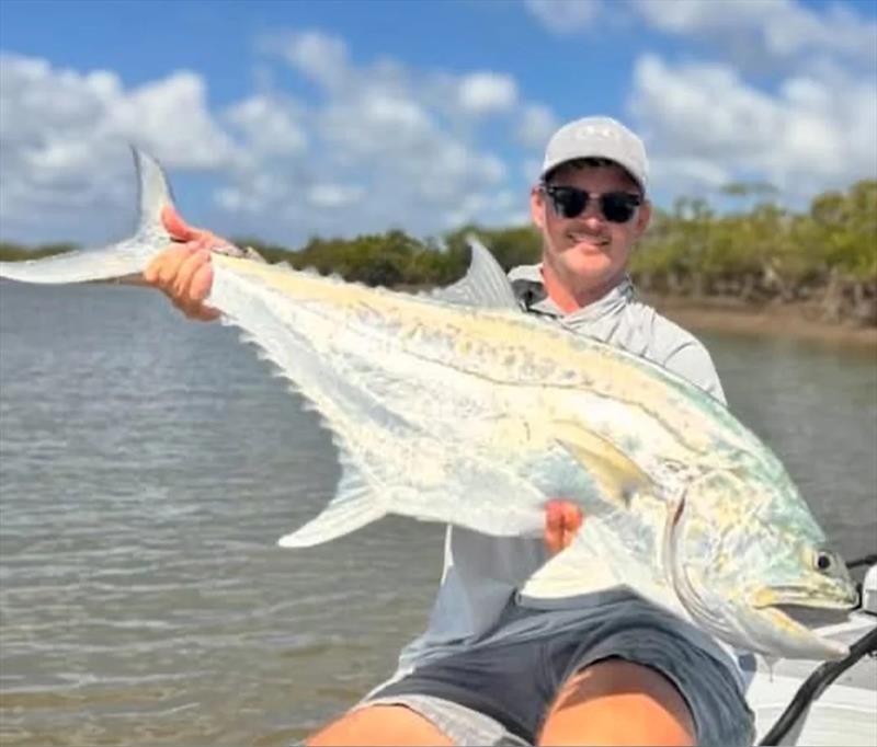 Joe Beutel spends a lot of time fishing the straits and often catches big queenies like this one - photo © Fisho's Tackle World Hervey Bay