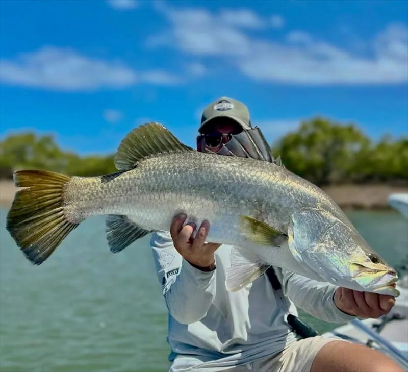 The Great Sandy Straits offers an incredible fishery that includes barra such as this one of Joe's - photo © Fisho's Tackle World Hervey Bay