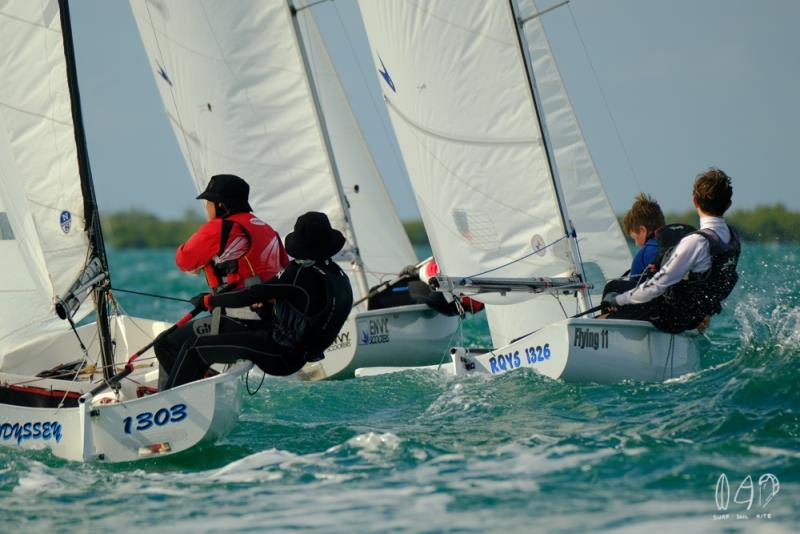 Day 2 - 2019 Musto Queensland Youth Regatta photo copyright Mitchell Pearson / SurfSailKite taken at Royal Queensland Yacht Squadron and featuring the Flying 11 class