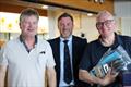 Flying Fifteen Northern Ireland Championship (l-r) Bryan Willis, 2nd placed helm, Francis Rock, John McPeake, 2nd placed crew © Kathryn Anderson