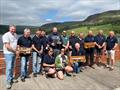 © Nik Lever Dovestone Flying Fifteen Open (l-r) Tim Allen, Iain McNeill, Michael Harris, Andrew McKee, Rich Jones, Chis Massey, Ian Hockey, Anne Webb, David McKee, Mal Hartland crouching Sarah Harris, Val Hockey, Graham Massey © Nik Lever