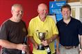Paul and Geoff Huett win Draycote's Late May Bank Holiday Pursuit Race (with Club Commodore, William Whittaker) © DWSC