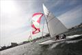 Campbell Alexander and Lorna Rae Daniel chase down Patrick Harris and Jeremy Kriek during day one of a previous Flying 15 Nationals held in Durban © Sophie Thompson