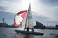 Flying high. Gliding down to the bottom mark, Estelle Buys and Campbell Alexander are pictured sailing in the bay in the build up to the upcoming Flying 15 Nationals. A strong fleet from Durban will be heading up to the Vaal Dam © Sophie Thompson