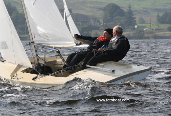 John McCrohon & Stuart Cochrane win the Monklands 25th Anniversary Cup photo copyright Alan Henderson / www.fotoboat.com taken at Monklands Sailing Club and featuring the Flying Fifteen class