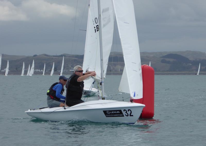 Steve Goacher and Tim Harper on day 2 of the Flying Fifteen Worlds at Napier photo copyright Jonny Fullerton taken at Napier Sailing Club and featuring the Flying Fifteen class