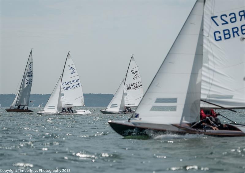 Perfect conditions for the Flying Fifteens on day 4 of Cowes Classics Week photo copyright Tim Jeffreys Photography taken at Royal London Yacht Club and featuring the Flying Fifteen class