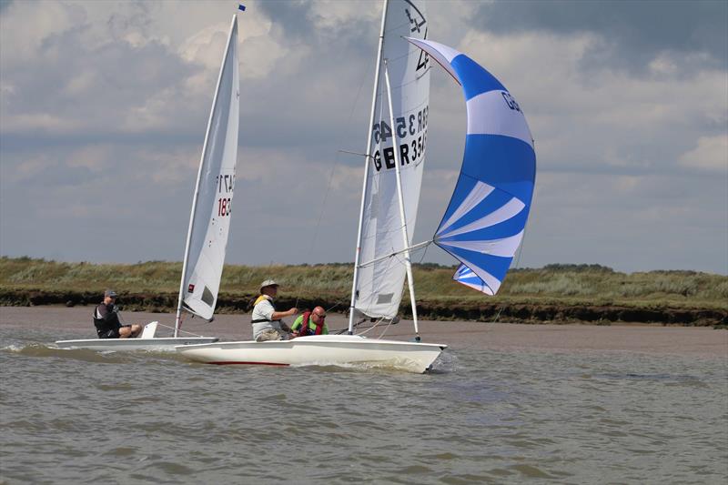Laser and Flying Fifteen racing at Aldeburgh photo copyright Fleur Hayles taken at Aldeburgh Yacht Club and featuring the Flying Fifteen class
