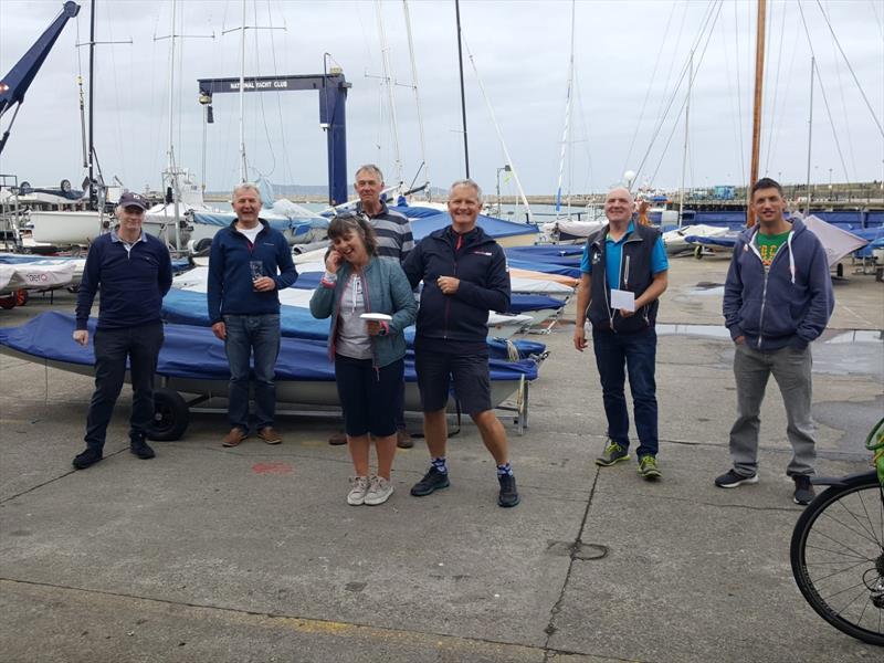 Dun Laoghaire Captain's Prize (l-r) John Lavery (4083) 2nd Prize; Neil Colin, Dun Laoghaire Flying Fifteen Class Captain; Alan Green (4083), Nicki Mathews & Niall Meagher (3938) 3rd Prize, Chris Doorly & Shane (3970) 1st Prize photo copyright Chris Doorly taken at Dun Laoghaire Motor Yacht Club and featuring the Flying Fifteen class