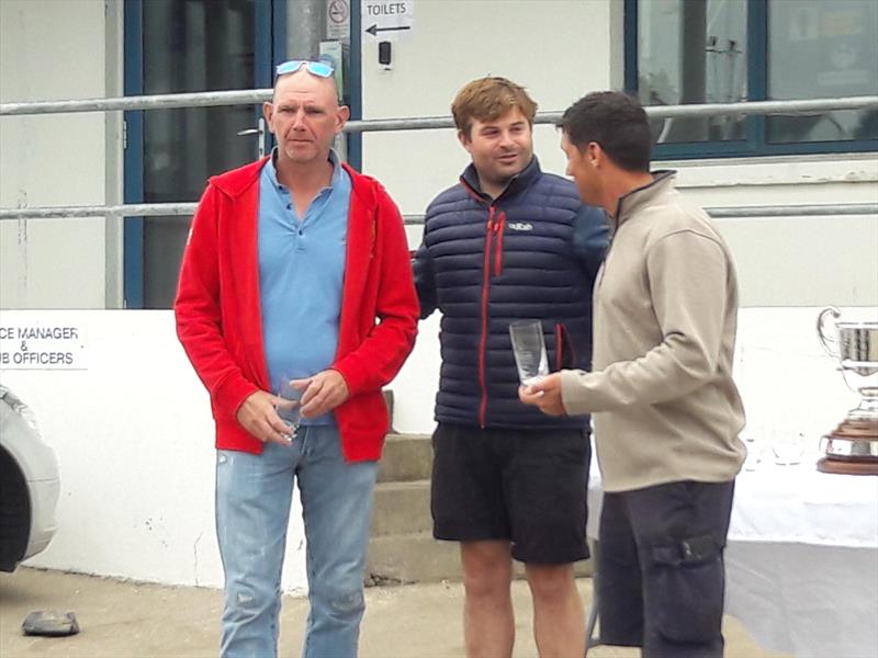 Prize giving in the Irish Flying Fifteen Nationals at Strangford Lough photo copyright Cormac Bradley taken at Strangford Lough Yacht Club and featuring the Flying Fifteen class