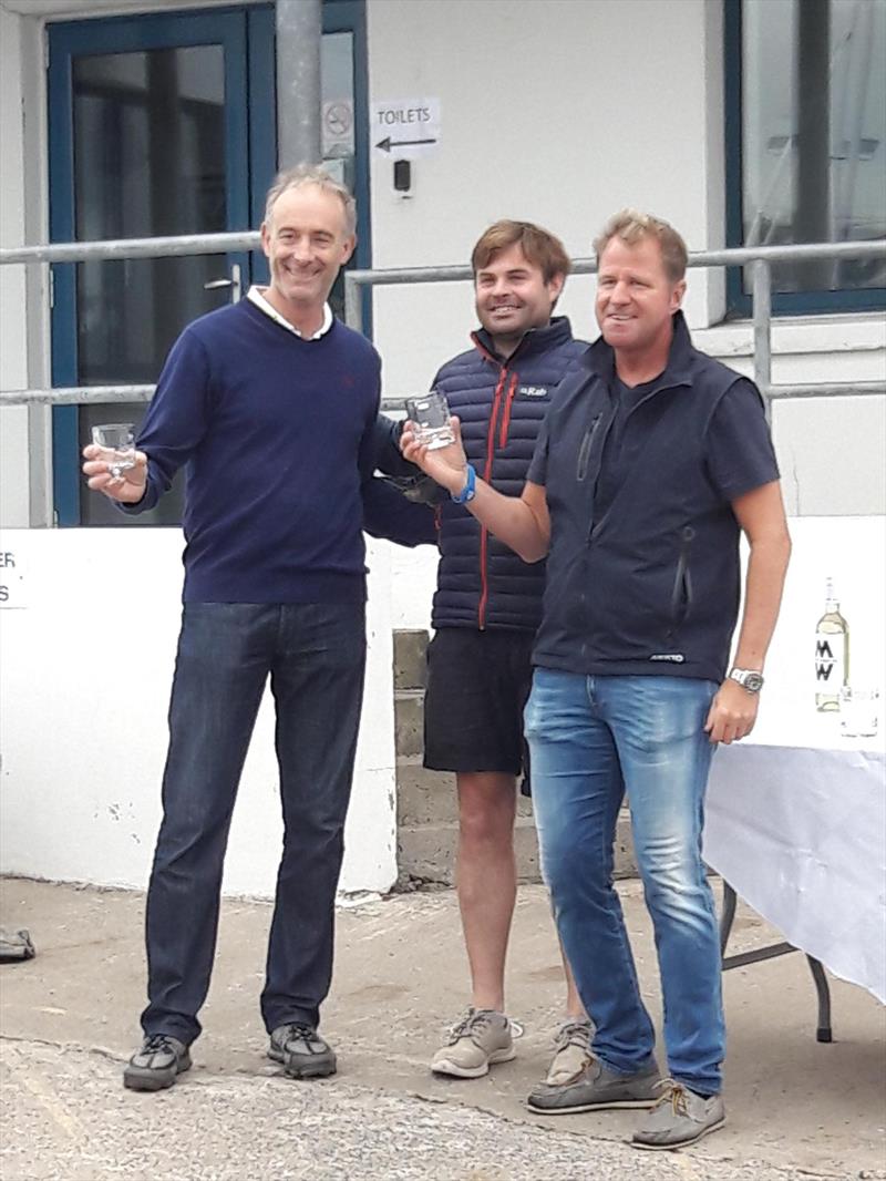 Prize giving in the Irish Flying Fifteen Nationals at Strangford Lough photo copyright Cormac Bradley taken at Strangford Lough Yacht Club and featuring the Flying Fifteen class