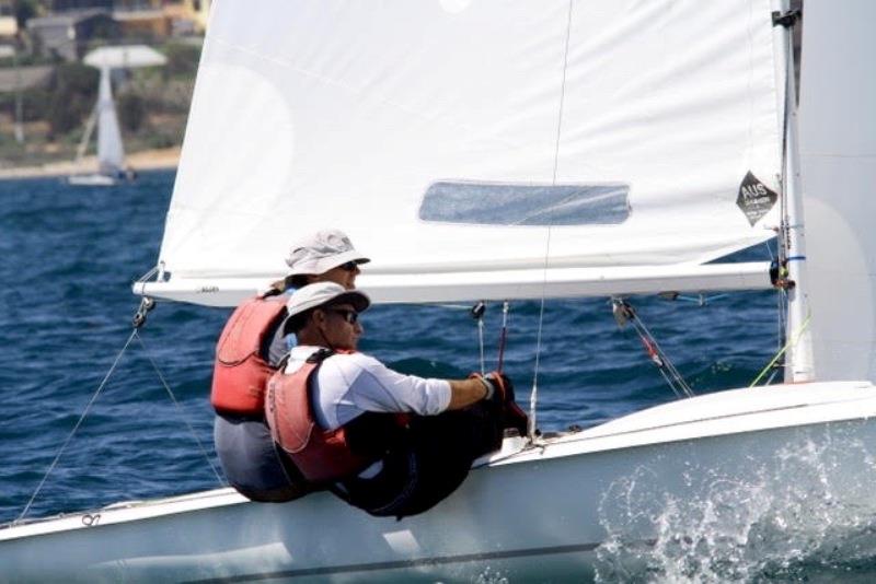 Karen and Russell Dawes - Western Australian State Flying Fifteen Championship 2021 photo copyright Desmond Hill taken at Geraldton Yacht Club and featuring the Flying Fifteen class