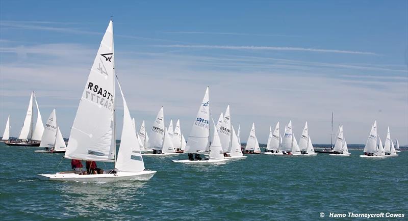 F15 fleet racing at Cowes photo copyright Hamo Thorneycroft taken at  and featuring the Flying Fifteen class