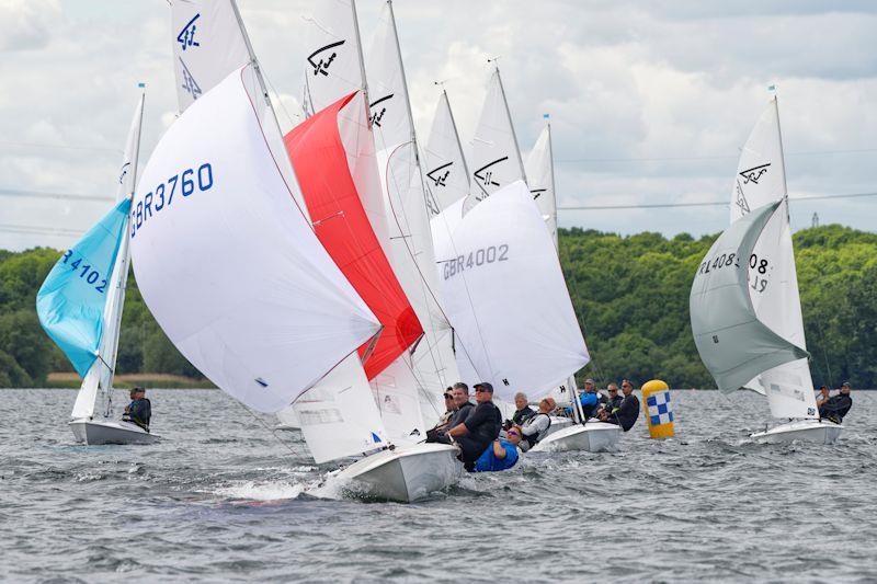 Jeremy Davey and Martin Huett lead the fleet in the Gill Flying Fifteen Inland Championship at Grafham photo copyright Paul Sanwell / OPP taken at Grafham Water Sailing Club and featuring the Flying Fifteen class