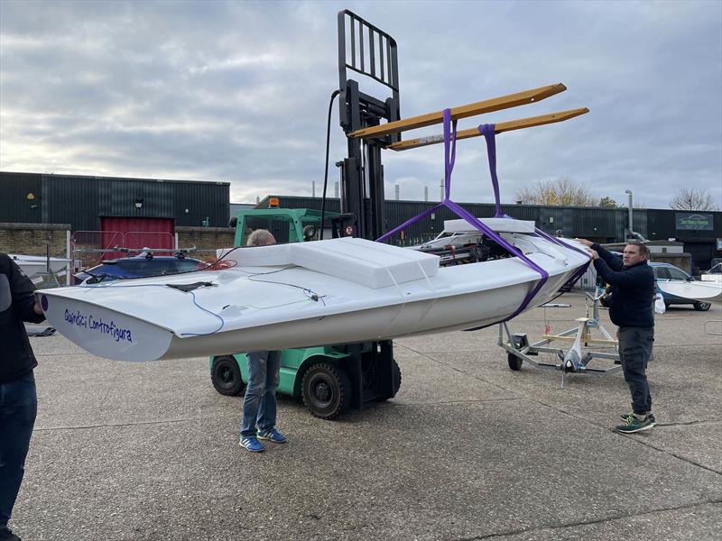 UK Flying Fifteens loaded to the container ready for the Worlds in Fremantle  photo copyright Bill Chard taken at  and featuring the Flying Fifteen class