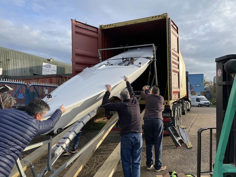 UK Flying Fifteens loaded to the container ready for the Worlds in Fremantle  photo copyright Bill Chard taken at  and featuring the Flying Fifteen class