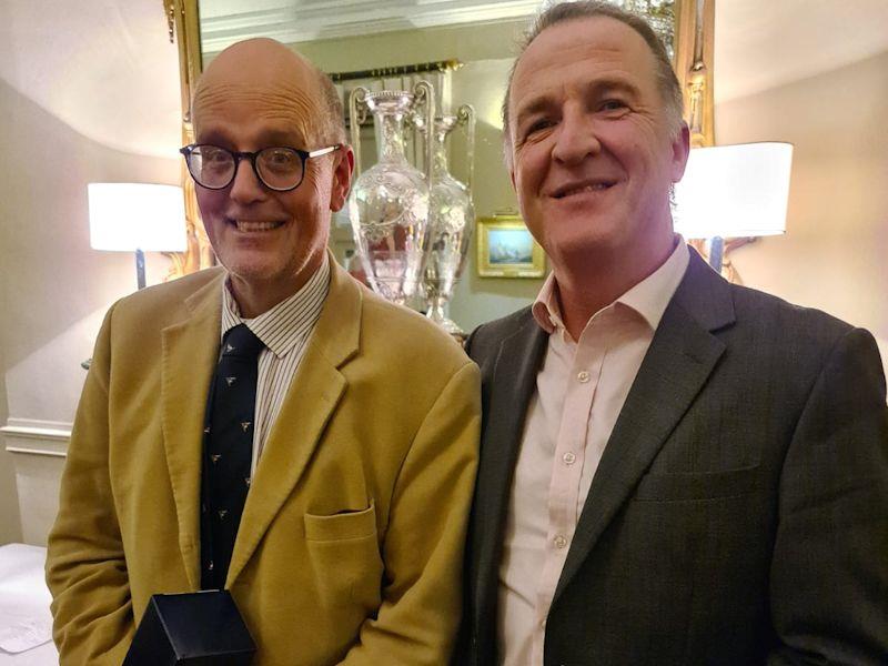 Keith Poole (L) and Tom Galvin (R), 3rd Overall Gold Fleet - Dun Laoghaire Flying Fifteen fleet prize-giving 2022 photo copyright DBSC taken at Dublin Bay Sailing Club and featuring the Flying Fifteen class