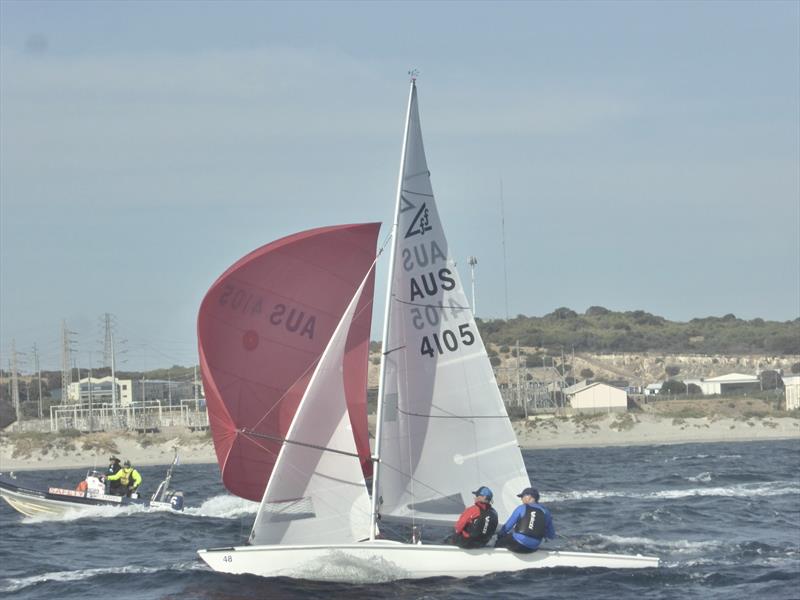 Nick Jerwood and Brad Sheridan on Flying 15 Australian Championship Day 1 photo copyright Regatta Services taken at Royal Freshwater Bay Yacht Club and featuring the Flying Fifteen class