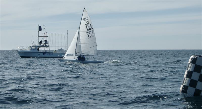 Race 7 winners Nick Jerwood & Brad Sheridan on Flying 15 Worlds at Fremantle, West Australia day 4 photo copyright Regatta Services taken at Royal Freshwater Bay Yacht Club and featuring the Flying Fifteen class