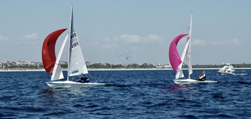 Jerwood & Sheridan lead Andrew & Anne Knowles on Flying 15 Worlds at Fremantle, West Australia day 5 photo copyright Regatta Services taken at Royal Freshwater Bay Yacht Club and featuring the Flying Fifteen class