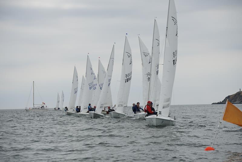 Right on the start line as the flag drops during the Scottish Flying Fifteen Championship photo copyright Finlay Train taken at Solway Yacht Club and featuring the Flying Fifteen class