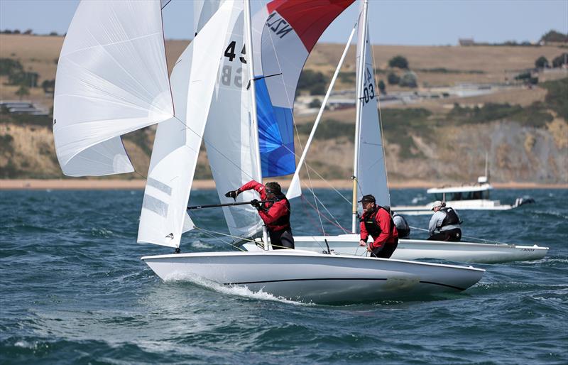 Race 4 - GBR 4145 gybing with repair on day 2 of the 2025 Flying Fifteen Worlds at the WPNSA - photo © Mark Jardine