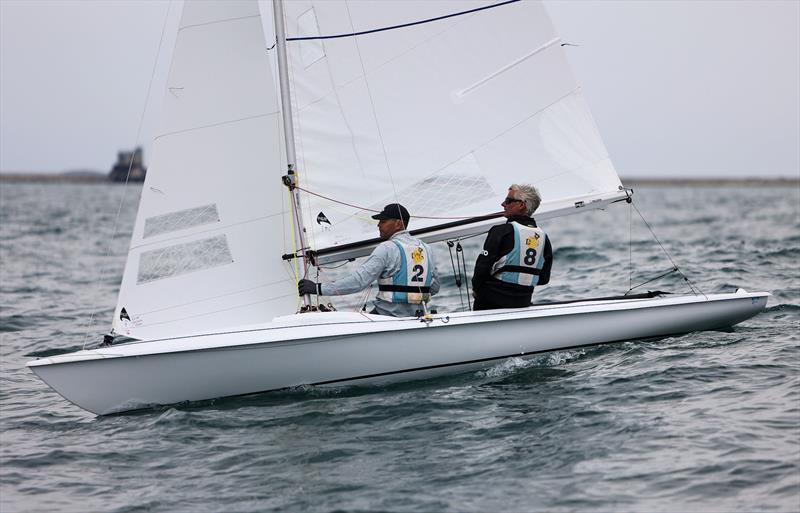 GBR 4107 on the second upwind leg during Race 5 on day 3 of the 2025 Flying Fifteen Worlds at the WPNSA - photo © Mark Jardine