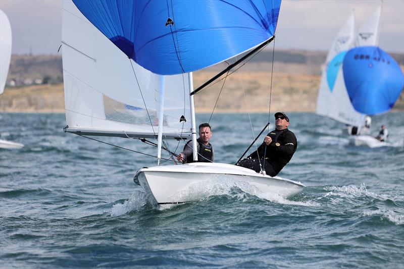 Race 6 - GBR 4144 on the first downwind leg on day 4 of the 2025 Flying Fifteen Worlds at the WPNSA - photo © Mark Jardine