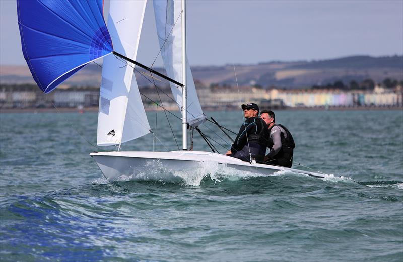 Race 9 - GBR 4144 on the final downwind leg on day 5 of the 2025 Flying Fifteen Worlds at the WPNSA - photo © Mark Jardine