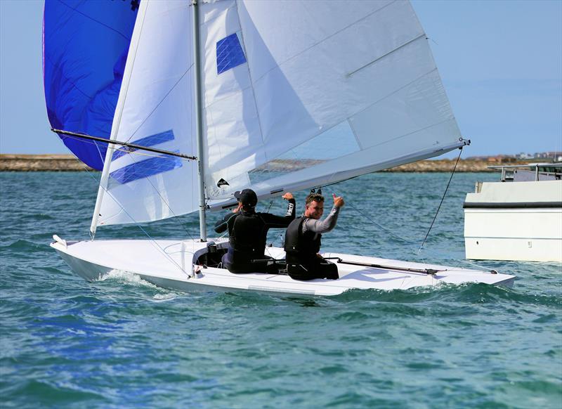 Graham Vials and Chris Turner win the 2025 Flying Fifteen Worlds at the WPNSA photo copyright Mark Jardine taken at Weymouth & Portland National Sailing Academy and featuring the Flying Fifteen class
