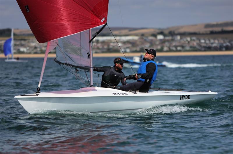 Race 9 - GBR 4002 on the first downwind leg on day 5 of the 2025 Flying Fifteen Worlds at the WPNSA - photo © Mark Jardine